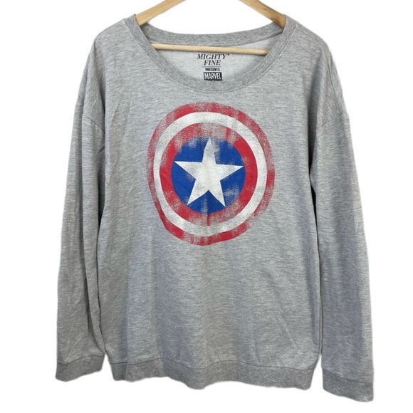 Mighty Fine Tops - Mighty Fine Captain America Long Sleeve Shirt